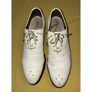 Vintage FootJoy Classics White Leather Style 51409 Brogue Made in USA Mens 11AA